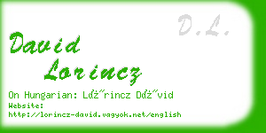 david lorincz business card